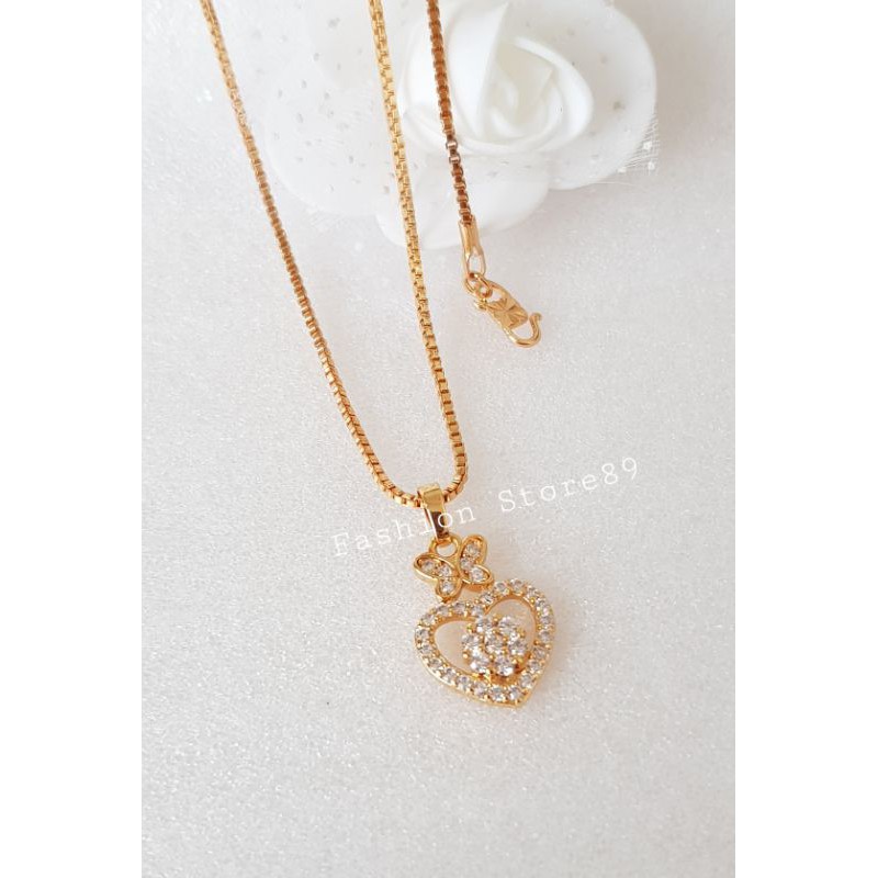 new kalung fashion kupu love impor full permata Xuping replica emas bestseller bestquality