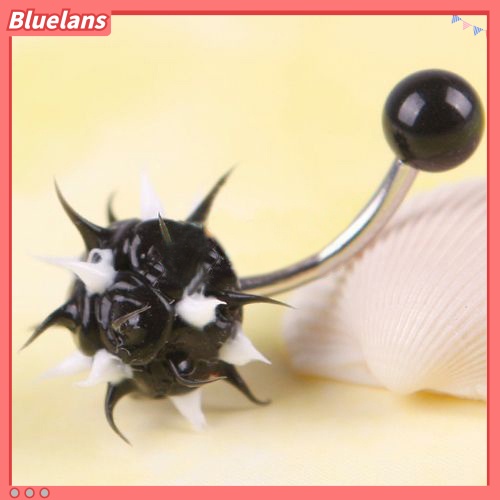 Bluelans 10Pcs Women Cute Prickly Ball Navel Belly Button Barbell Ring Body Piercing