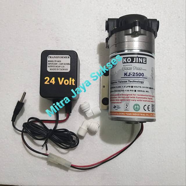 Pompa RO Ko Jine 24 Volt KJ 2500 Booster Pump Reverse Osmosis + Adaptor