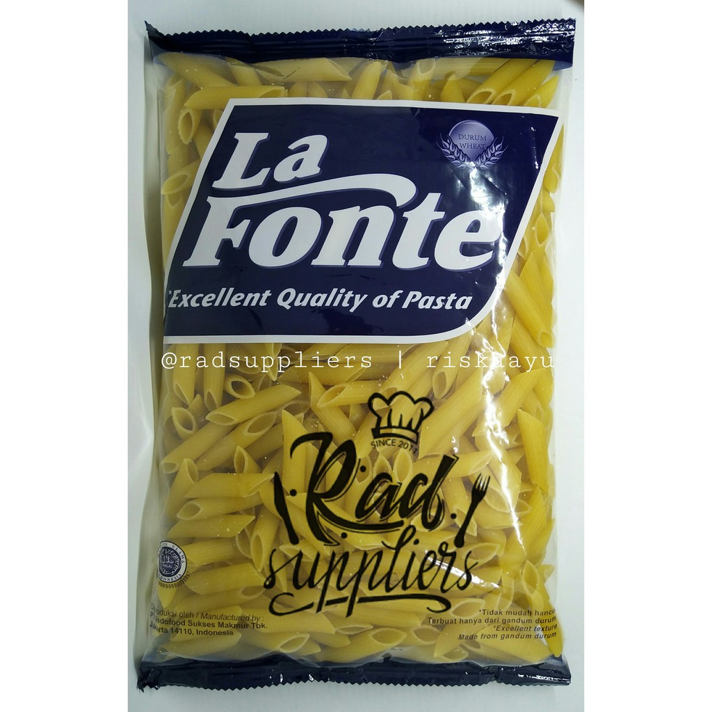 

La Fonte PENNE Pasta 500gram, kemasan Praktis, BEST PRICE...!!