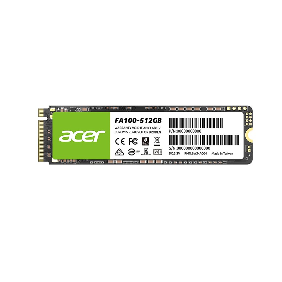 Acer FA100 512GB PCIe Gen3 x4 NVMe 3D NAND SSD M.2 Internal SSD