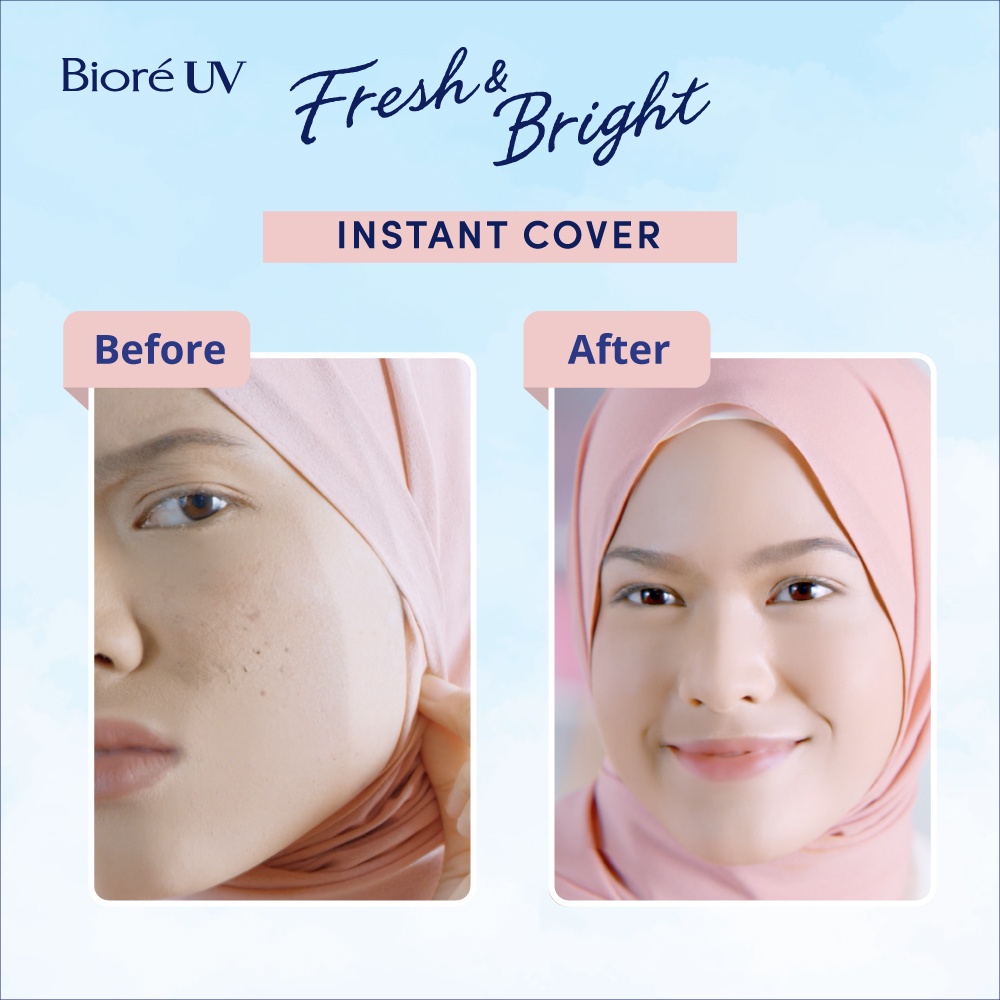 Biore UV Fresh &amp; Bright Instant Cover Sunscreen SPF 50+ PA+++ Twinpack