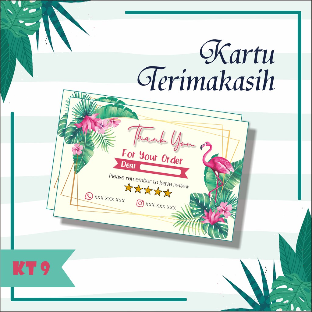 Kartu ucapan Thank you for order | thanks card | gift card | custom kartu ucapan