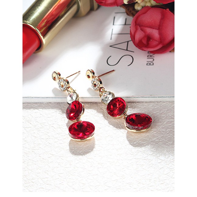 LRC Anting Tusuk Fashion Color Diamond Decorated F0442X