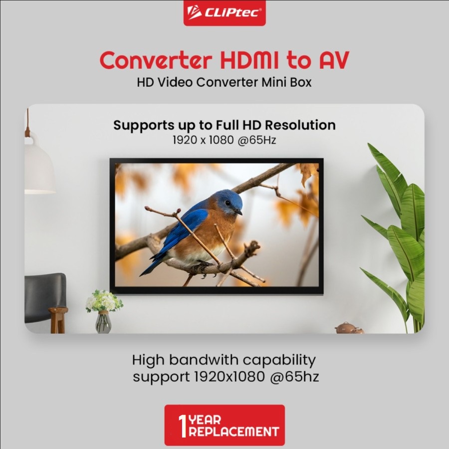 Converter CLIPtec Mini Box CL-CV HR HDMI TO AV FHD 1080P