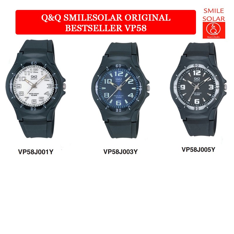 SALE Jam Tangan Unisex Casual Sporty Rubber Analog Original Q&amp;Q QNQ QQ VP58 VP58J Series