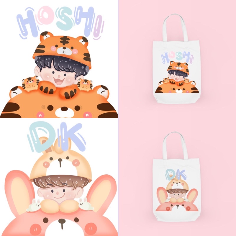 Tote bag Cute dan Bergambar Karakter Member Seventeen