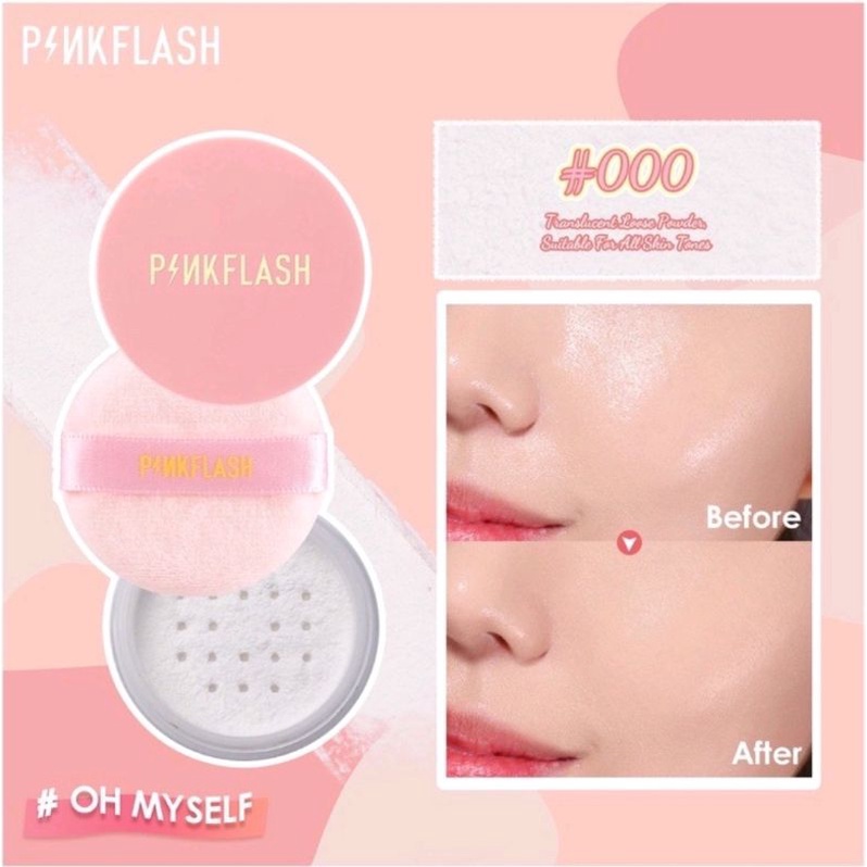 [BPOM] PINKFLASH Lasting Matte Loose Powder | Pink Flash Bedak Tabur