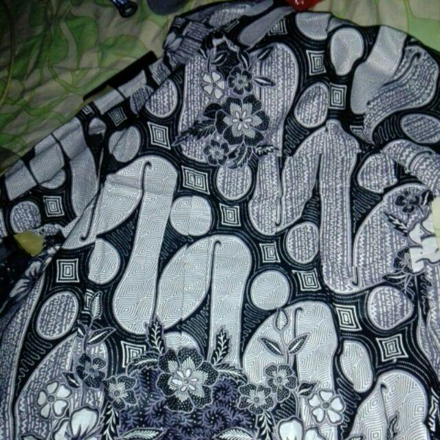 New Kemeja Batik Pria Lengan Panjang Size M L Xl Xxl  Bswart Batik Hrb026 Kenongo Hem Panjang Padi