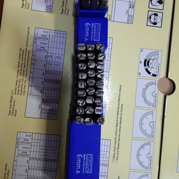 

paket Huruf Ketok dan angka 6 Mm Stamp Punch Letter Masus germany