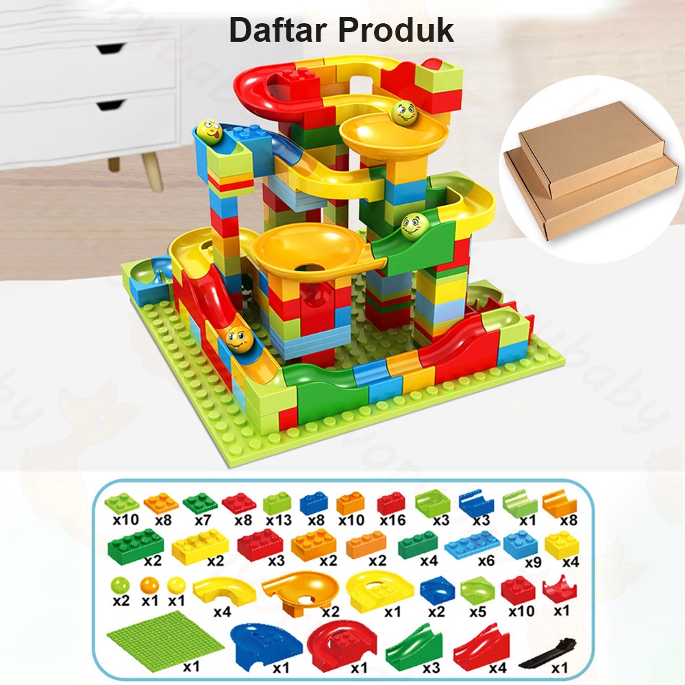 Ivorybaby Building block Marble race run maze block Balok susun Kecil Small funny blocks