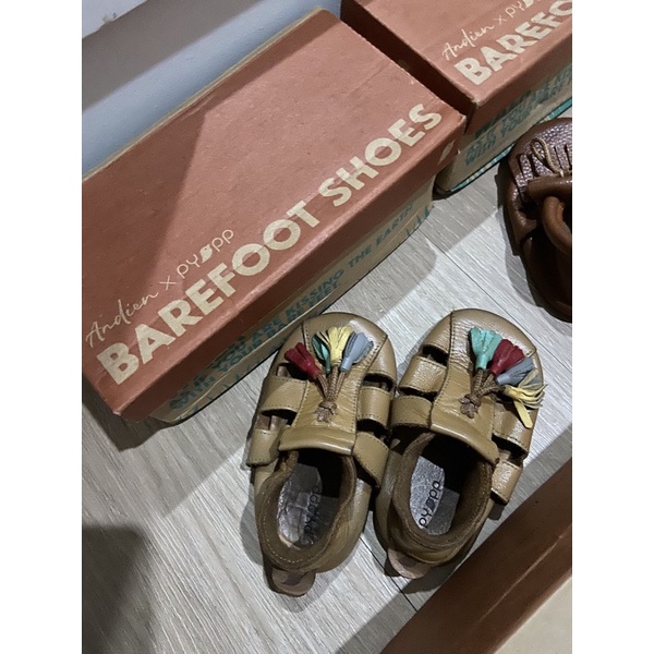 preloved pyopp bekas second bora moccasins caramel size 4 sandal anak bayi baby