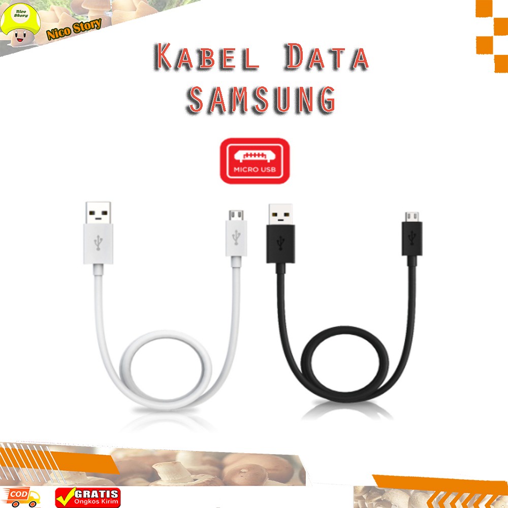 (NCS) Grosir Kabel Data SAMSUNG S4 USB Micro V8 Non Pack PUTIH