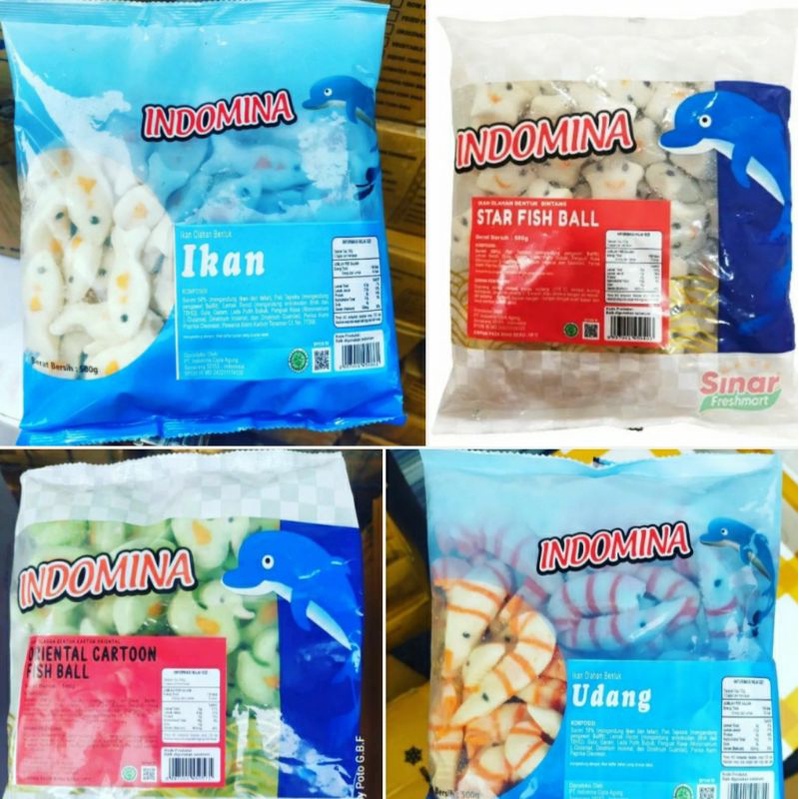 

indomina bola seafood / bintang / bebek/ ikan/ udang/ bambu/ dumpling keju 500g