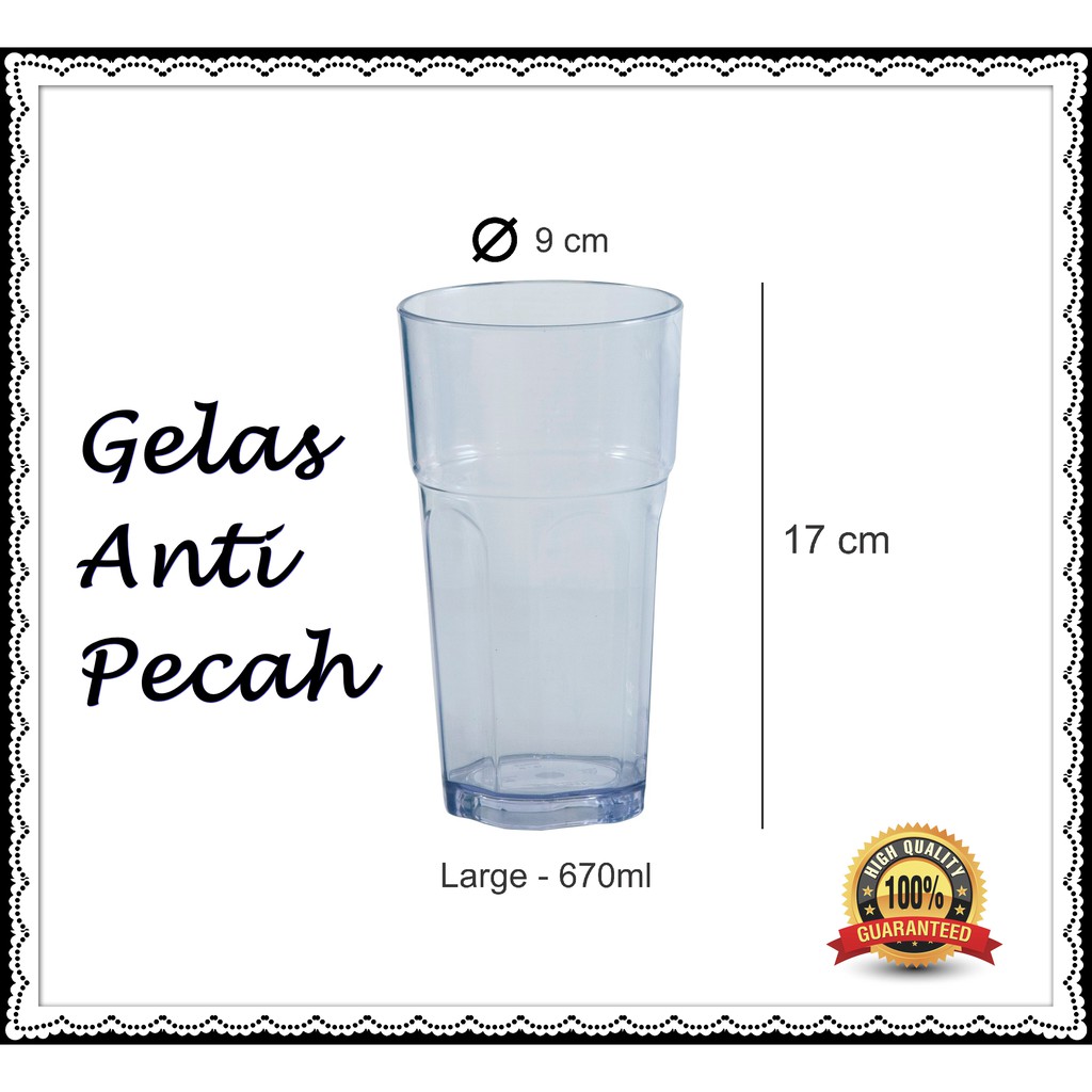 Gelas Plastik Anti Pecah 670ml | Gelas Es Teh Anti Pecah