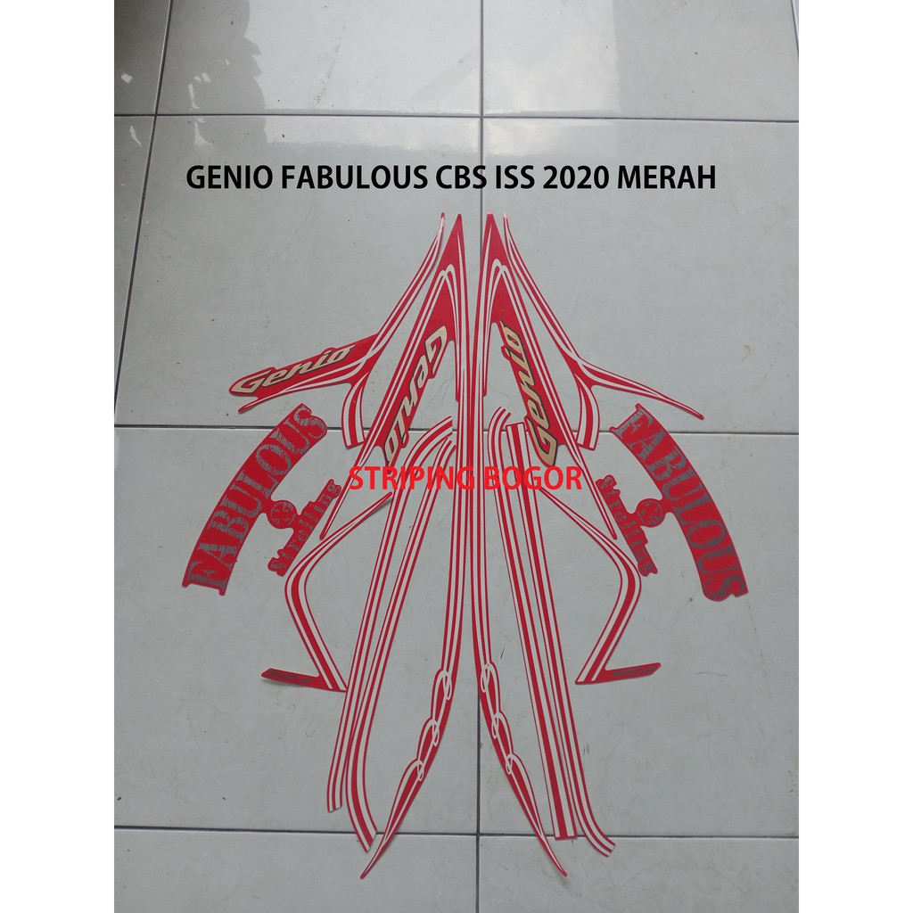 Sticker Motor Honda Genio Fabulous CBS ISS 2020 Merah