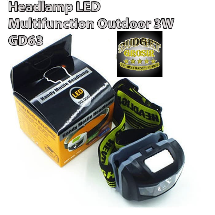 Headlamp LED Multifunction Outdoor 3W - GD63--TaffLED