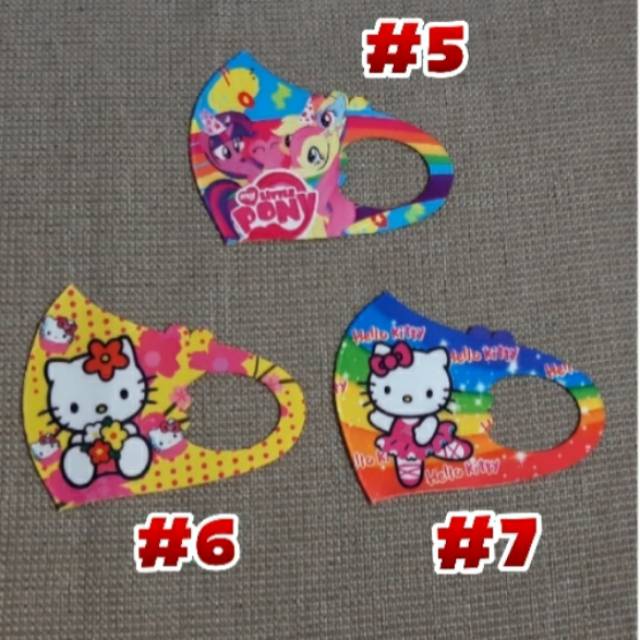 Masker scuba anak print usia 2th-6th#Promo 5pc FREE 1pc