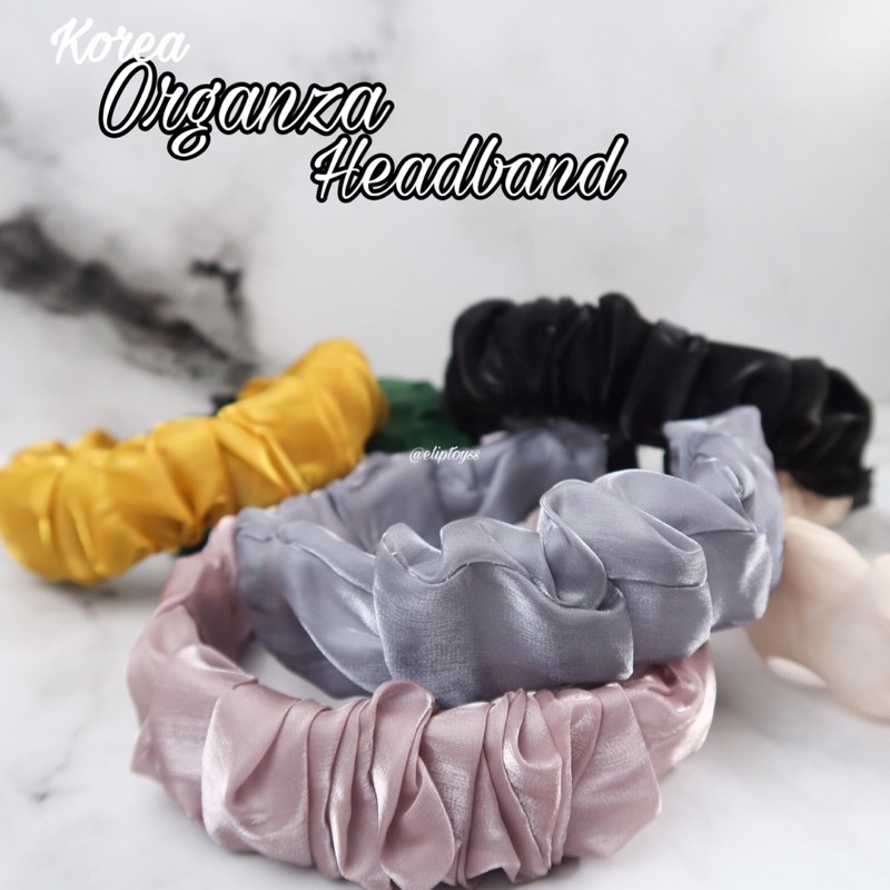 BANDO JUMBO ORGANZA SCRUNCHIE HEADBAND KOREA PREMIUM BERKUALITAS BEST SELLER