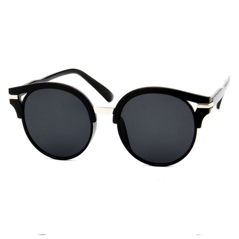  kacamata  fashion hitam bulat  round frame sunglasses 4C1 