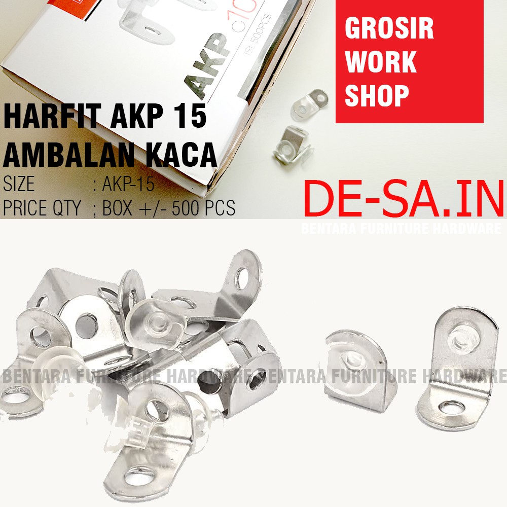 (GROSIR) HUBEN AKP-15 SS STAINLESS FITTING AMBALAN KOP KACA - GLASS SHELF SUPPORT (500 PCS)