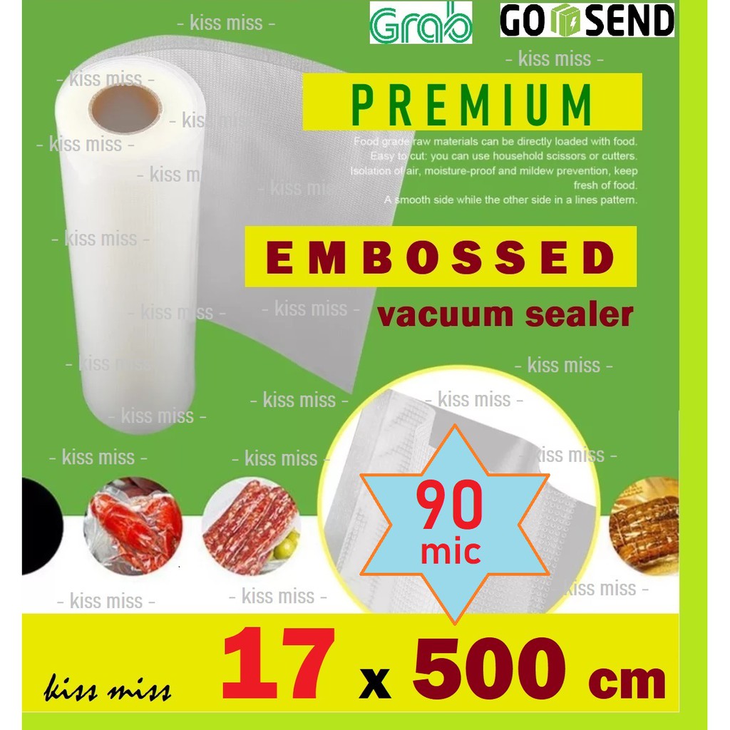 Plastik Vacuum Roll Embossed / 17x500cm / Vakum Sealer / Vacum / Refill / Plastik Makanan / Vakum