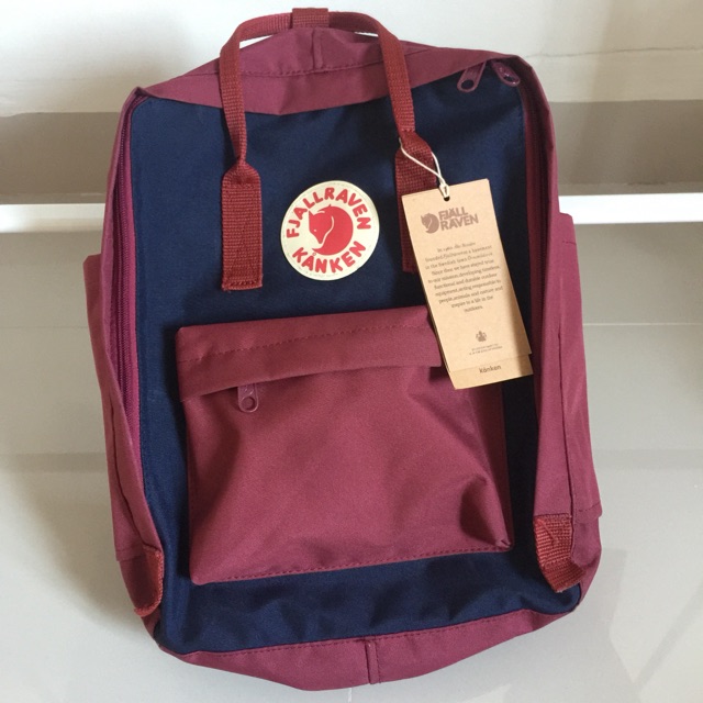 fjallraven kanken navy and red