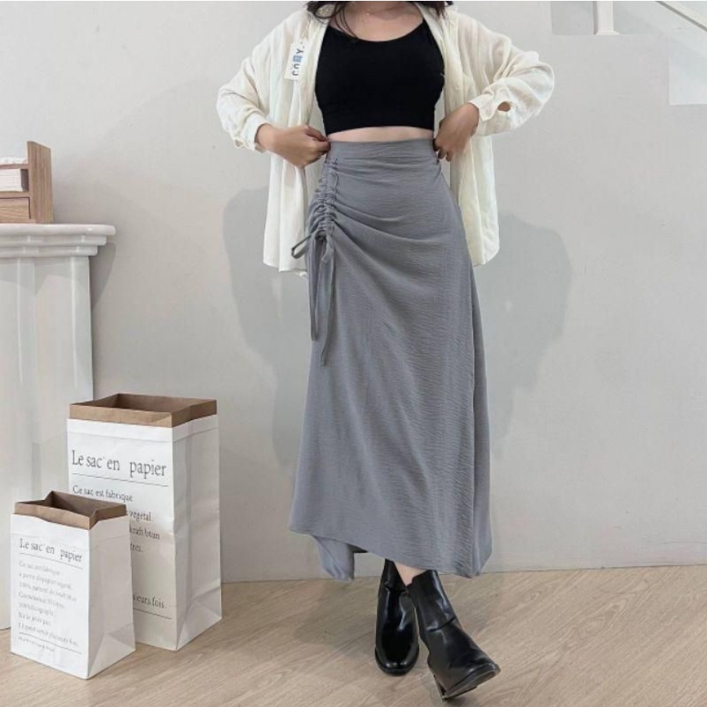 JEANY SKIRT / ROK SERUT KOREAN STYLE / CRINGKLE PREMIUM