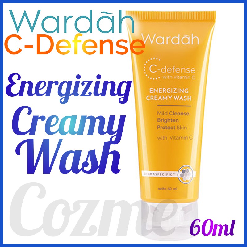 WARDAH Energizing Cream Wash 60ml-100ml C-Defense