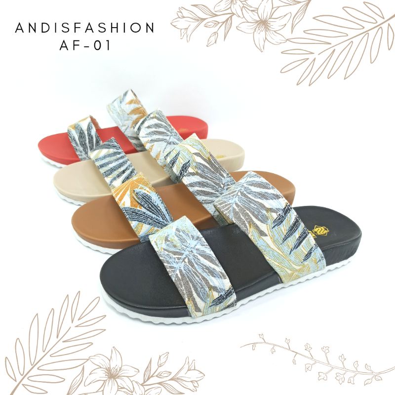 Sandal Selop Wanita Sendal Birken Motif Andis AF01