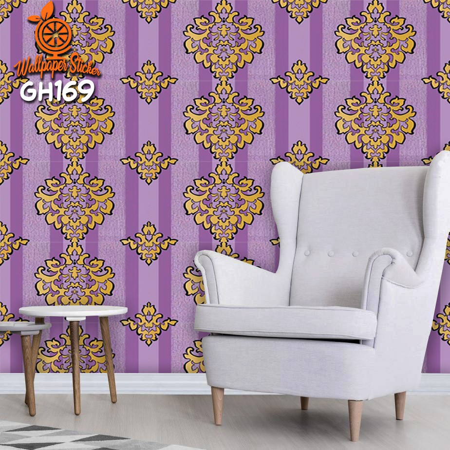 Wallpaper Dinding Wallpaper Stiker Wallpaper dinding Anak GH Motif karakter elegan45CM x 8Mtr Batik Ungu