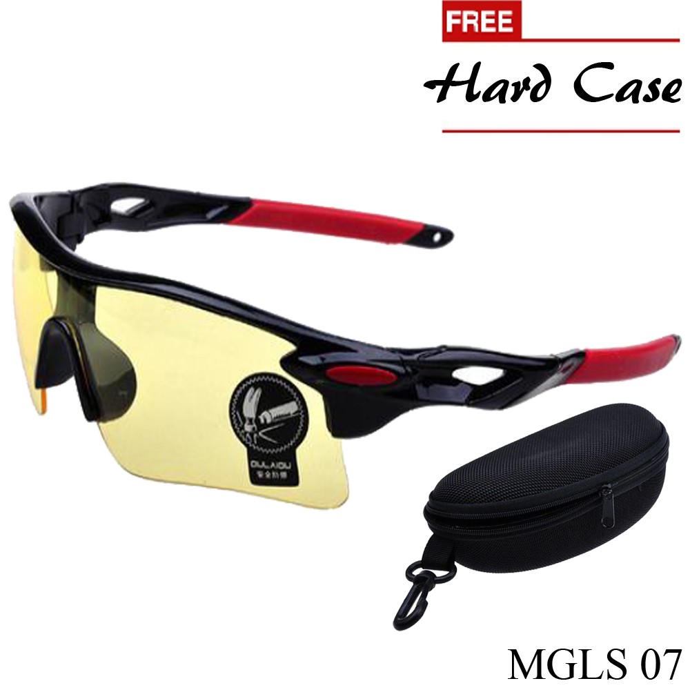 Sunglass Pria Polycarbonate Hitam Merah – MGLS 07