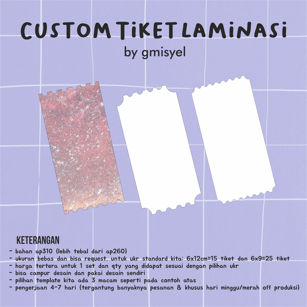 [BACA DESC] AP310 A3+ CETAK CUSTOM TIKET & WRISTBAND LAMINASI GLOSSY DOFF GLITTER HOLOGRAM KANVAS KE