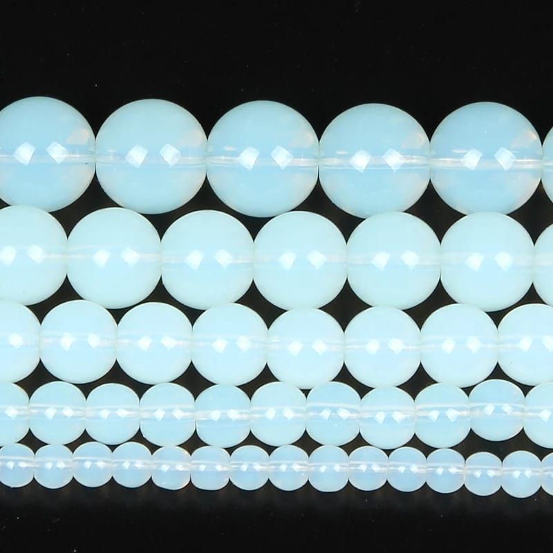 Batu alam bulat Moonstone 4mm - 10mm Kuarsa Batu Terang Bulan