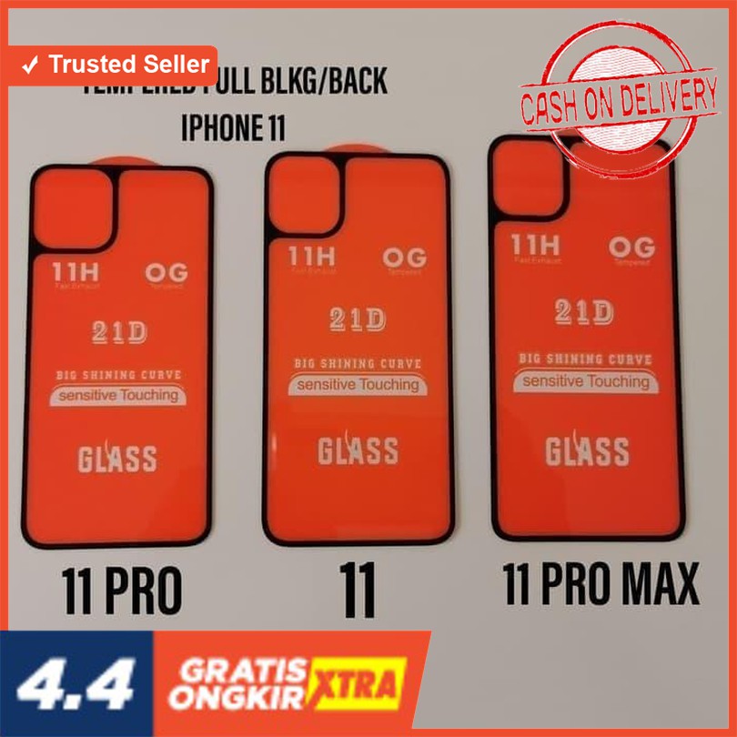 TEMPERED GLASS KACA FULL BELAKANG IPHONE 11 IPHONE11 PRO 11PRO MAX - IP 11 NEW