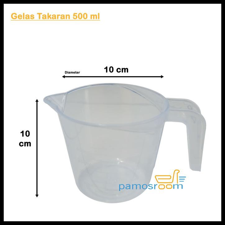 P9O9 Pamos Gelas Takar 500Ml Gelas Ukur Plastik Takaran Air 500Ml Foodgrade Lm7P