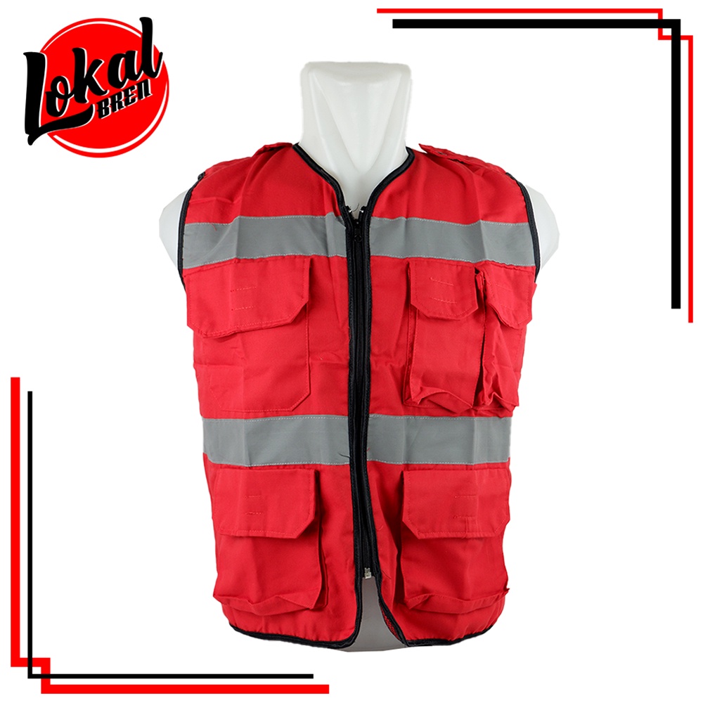 Jual Rompi Safety Proyek/Rompi Kerja ASGARD HSE Merah Indonesia|Shopee ...