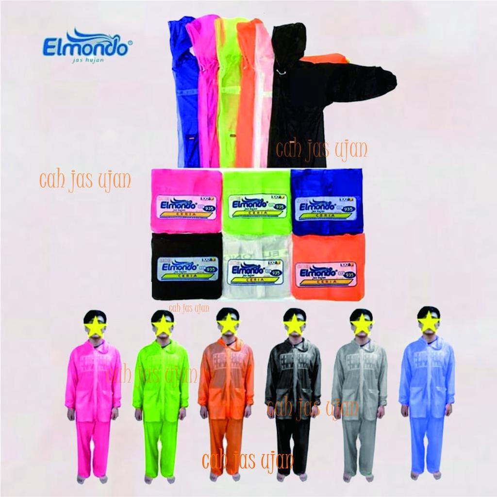 JAS HUJAN SETELAN ELMONDO CERIA 935 SETELAN 1 x PAKAI BIRU HITAM READY STOCK