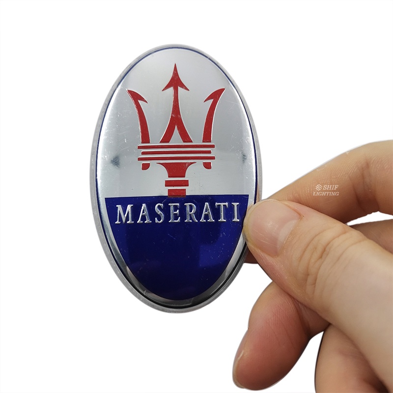 1pc Stiker Emblem Logo MASERATI Bahan ABS Untuk Bagasi Depan Mobil MASERATI