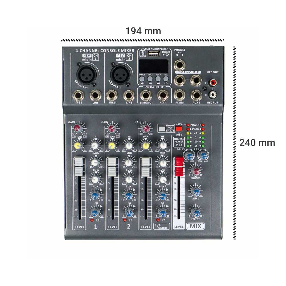 PROMO LEORY Mini Portable LIve Audio Mixer Karaoke DJ 4 Channel - 647867 7RSK1NBK