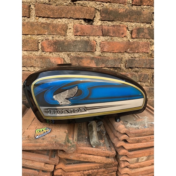 TANGKI CB 100 TANGKI CB GLATIK Tangki cb glatik grafis warna hitam gravis biru