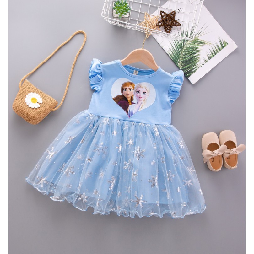 Dress anak Perempuan Gaun Pesta Dress Tutu Import Frozen Elegan Fashion