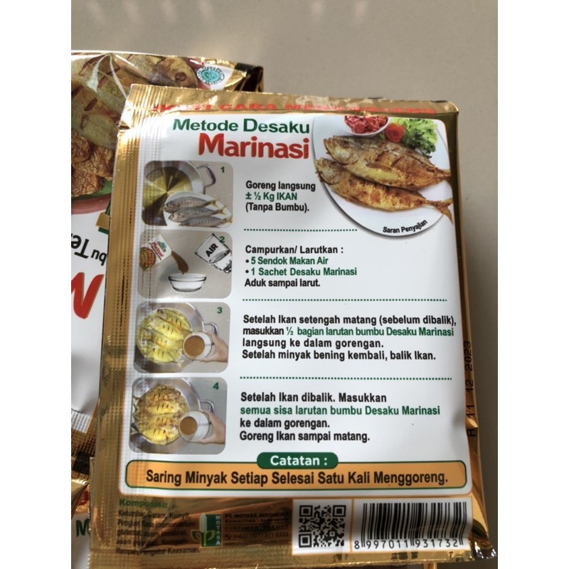 [4 SACHET] Desaku Marinasi Bumbu Tempe dan Ikan Goreng 15 gr