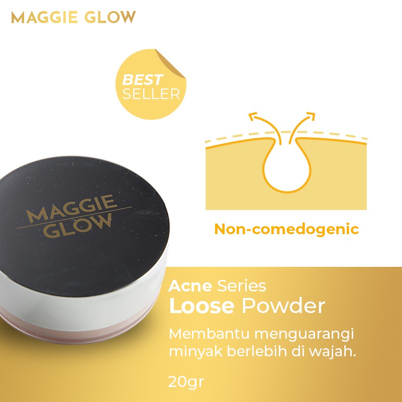 MAGGIE GLOW ACNE LOOSE POWDER 20GR / BEDAK TABUR by AILIN