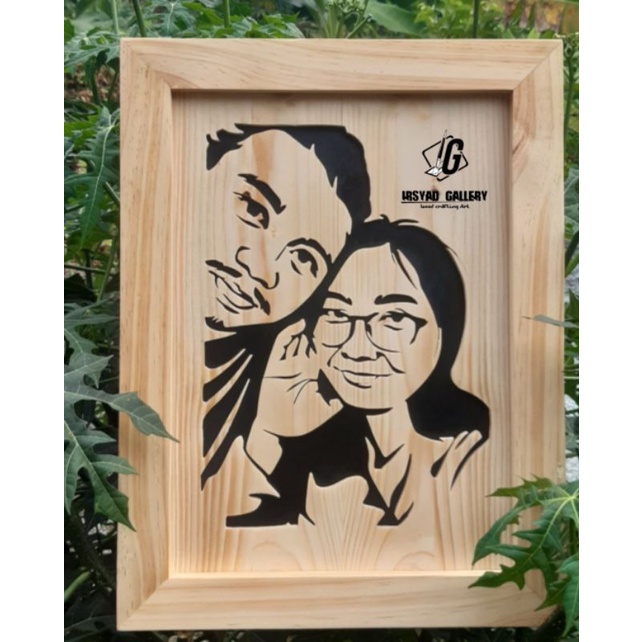 siluet wajah ukir 2 wajah .