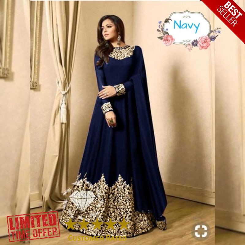 HOT Baju India Miss Rani navy baju muslim pesta mewah mx dras vt