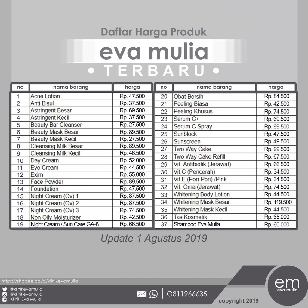 Paket Beruntusan Eva Mulia