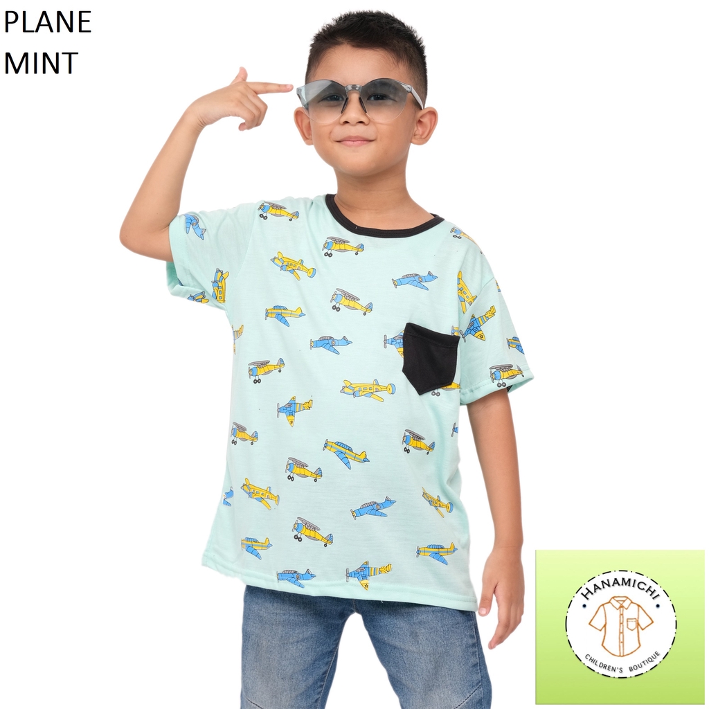 Hanamichi PLANE Kaos Anak Sablon Lengan Pendek