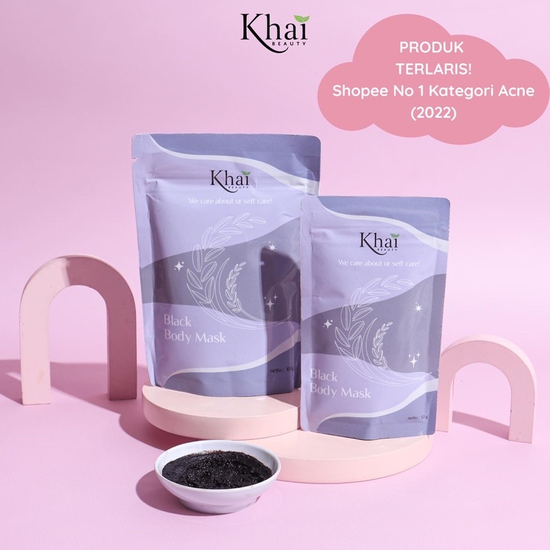 Black body mask (BEST SELLER UNTUK MENCERAHKAN, BEKAS JERAWAT PUNGGUNG, BEKAS LUKA, BEKAS CACAR DAN 