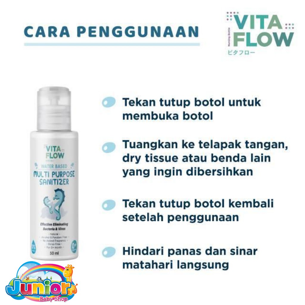 Vitaflow Water Based Sanitizer 500 mL / 245 mL / 100 mL / 50 mL